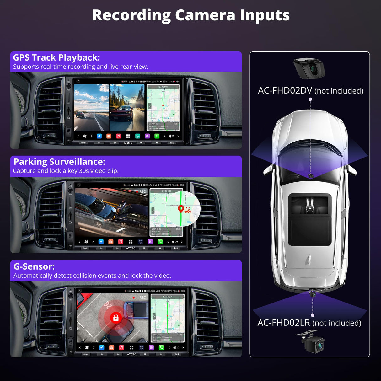ATOTO X10 7" Double DIN Car Stereo，QLED Touchscreen CarPlay & Android Auto, Support HDMI& Dual Bluetooth, 4G LTE & WiFi, GPS Navigation