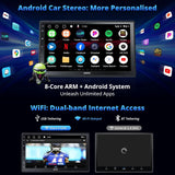 ATOTO A6G2C7PF 7" Double Din Car Stereo, Backup Camera, 8-Core 2+32G, Fully Laminated QLED Touchscreen, DAB Radio, Wireless CarPlay & Android Auto, MirrorLink, LRV, GPS, WiFi, Bluetooth, USB