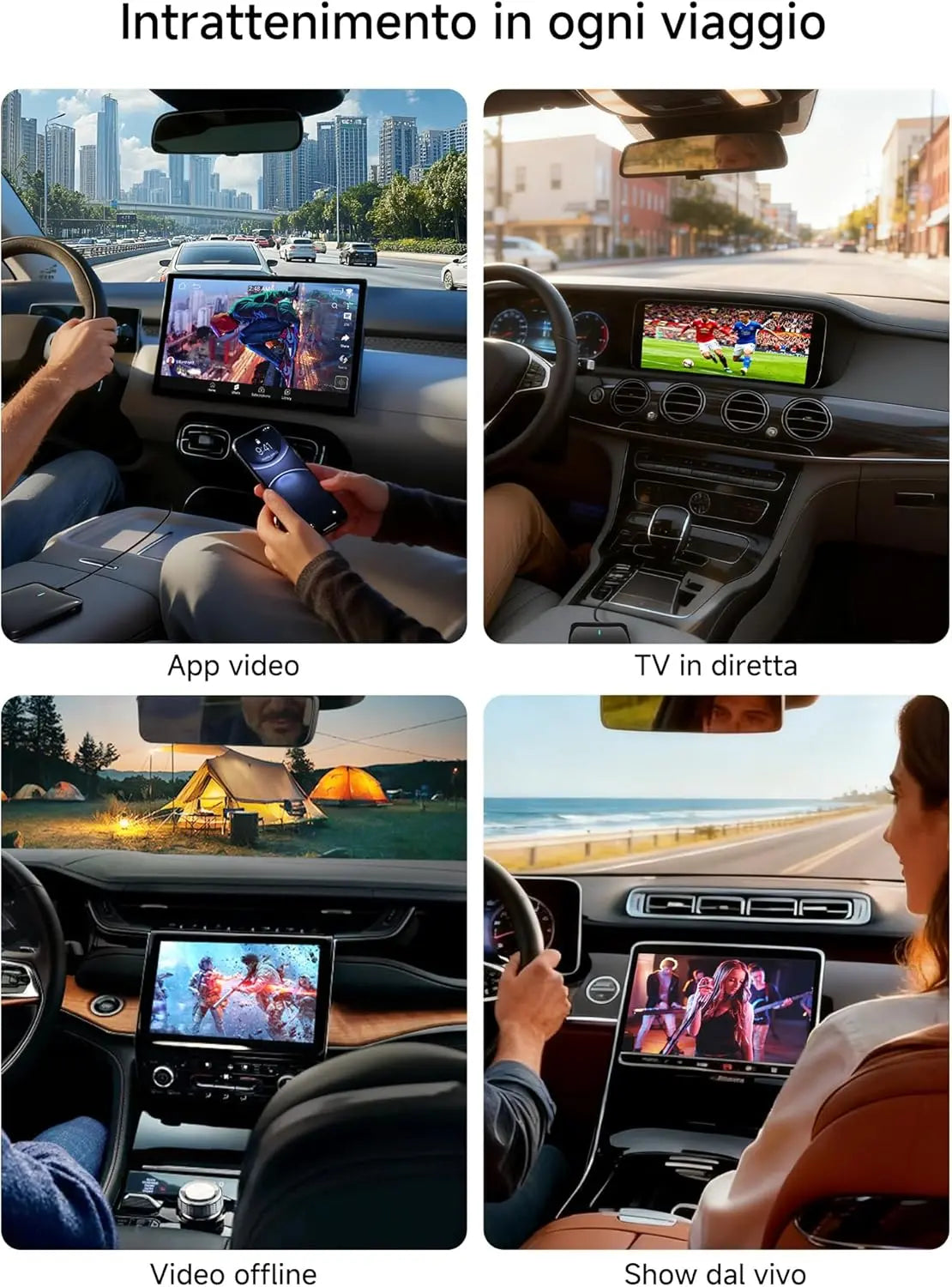 ATOTO CB4 Adattatore CarPlay Wireless – Doppio WiFi, Doppio Bluetooth, Scheda TF 128GB, 4G+32G, Android AI Box con DriveChat, Netflix/YouTube, Nero