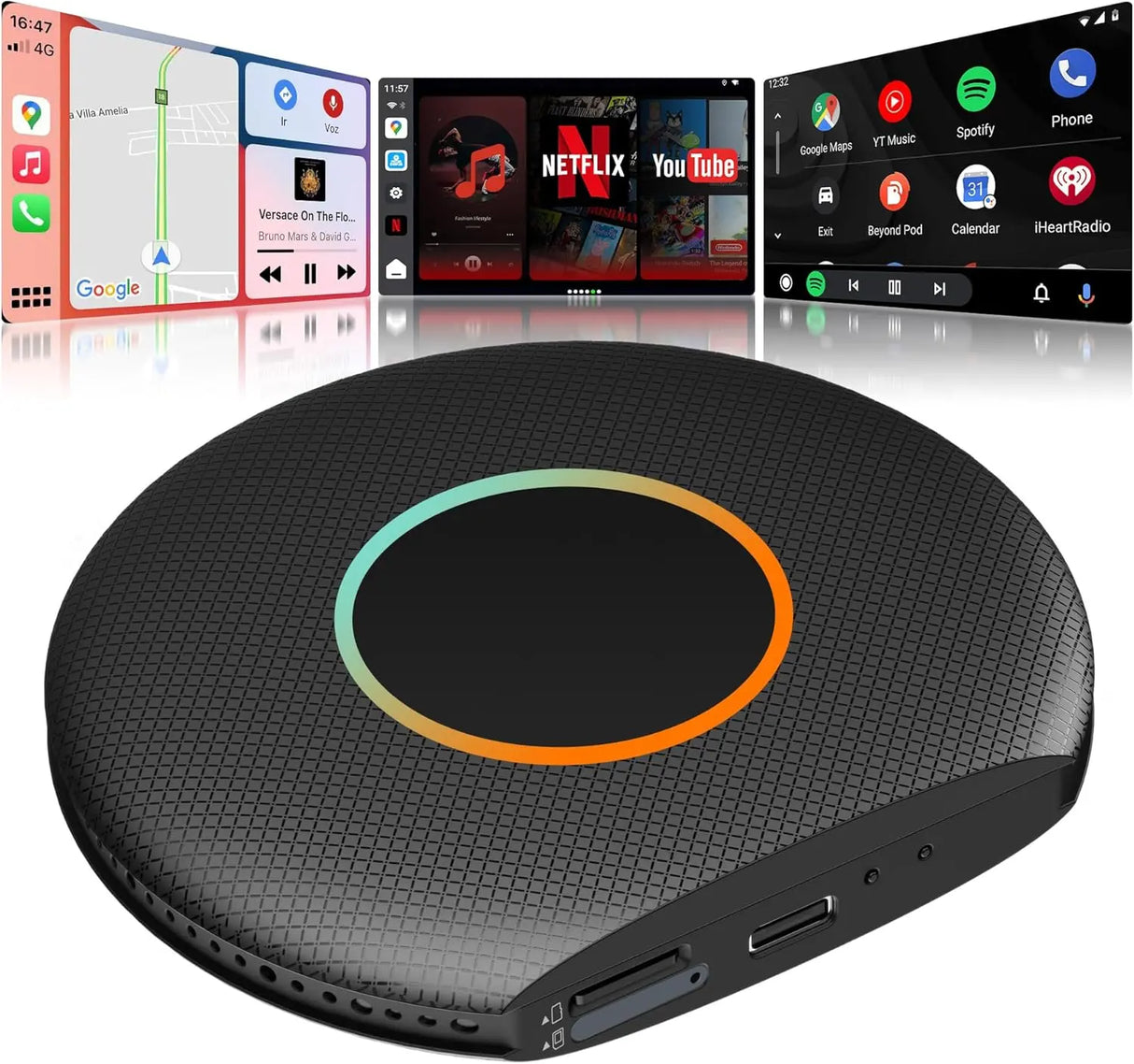 ATOTO CB6 Wireless CarPlay Adapter - Android AI Box, 4GB/64GB, Dual BT, GPS, App Support (Wired to Wireless Converter)