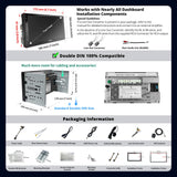 ATOTOEXCEL A6PF 7 inch Android Double DIN Car Stereo, Wireless CarPlay&Android Auto, 8 Core QLED Touchscreen DAB+ Radio 2G+32G, WiFi/BT/USB Tethering, 32-band EQ/DSP, Dual BT, AI Drivechat, LRV/GPS