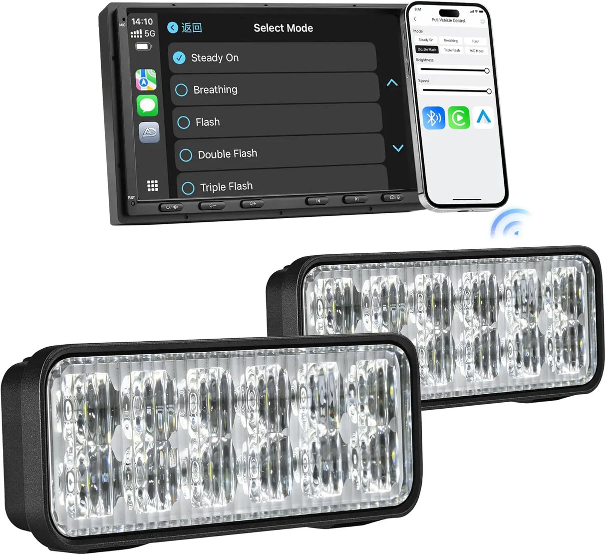 AL-F14-36W LEAPROCK LED Light Bar Work Light, 36W, 2-Pack, High Brightness Off-Road Auxiliary Lighting