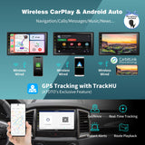 ATOTOT S8MS Double Din Digital Media Receiver, 7" QLED Touchscreen Android Double Din Car Stereo, 4G+32G, Wireless Android Auto & CarPlay, GPS Tracking, Built-in 4G LTE, Dual BT, LRV, SCVC, S8G2B74MS