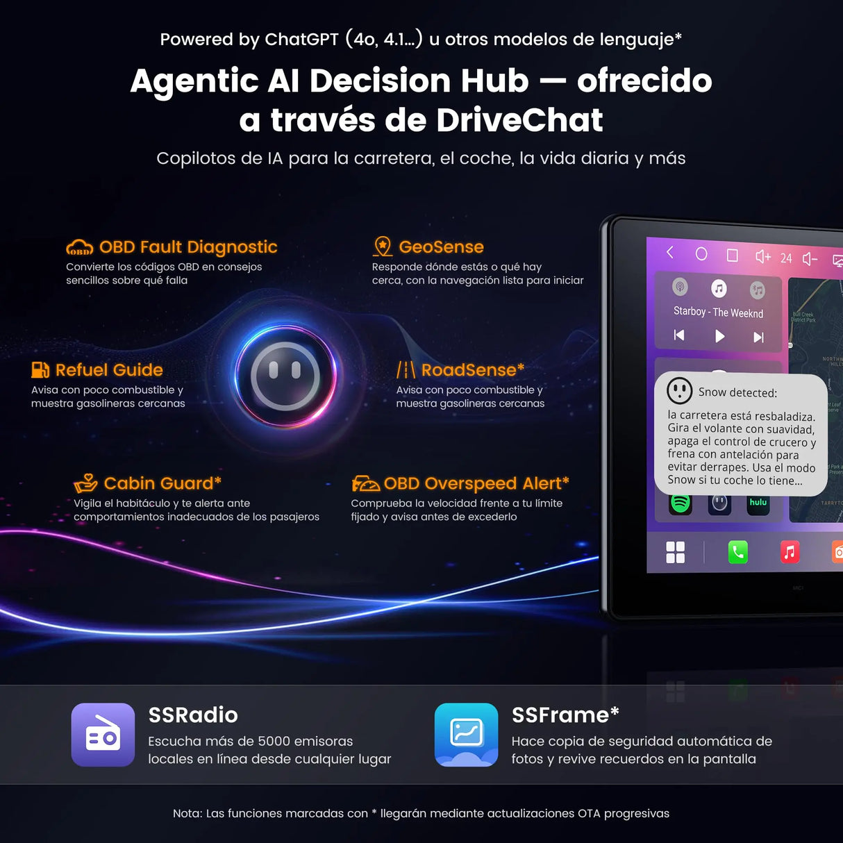 ATOTO A7G209PKL 9" QLED Autoradio Android 2 DIN, Wireless CarPlay & Android Auto, Hi‑Fi DSP con 4V Pre‑Outs, WiFi/BT Tethering, Rastreo GPS, Chat IA