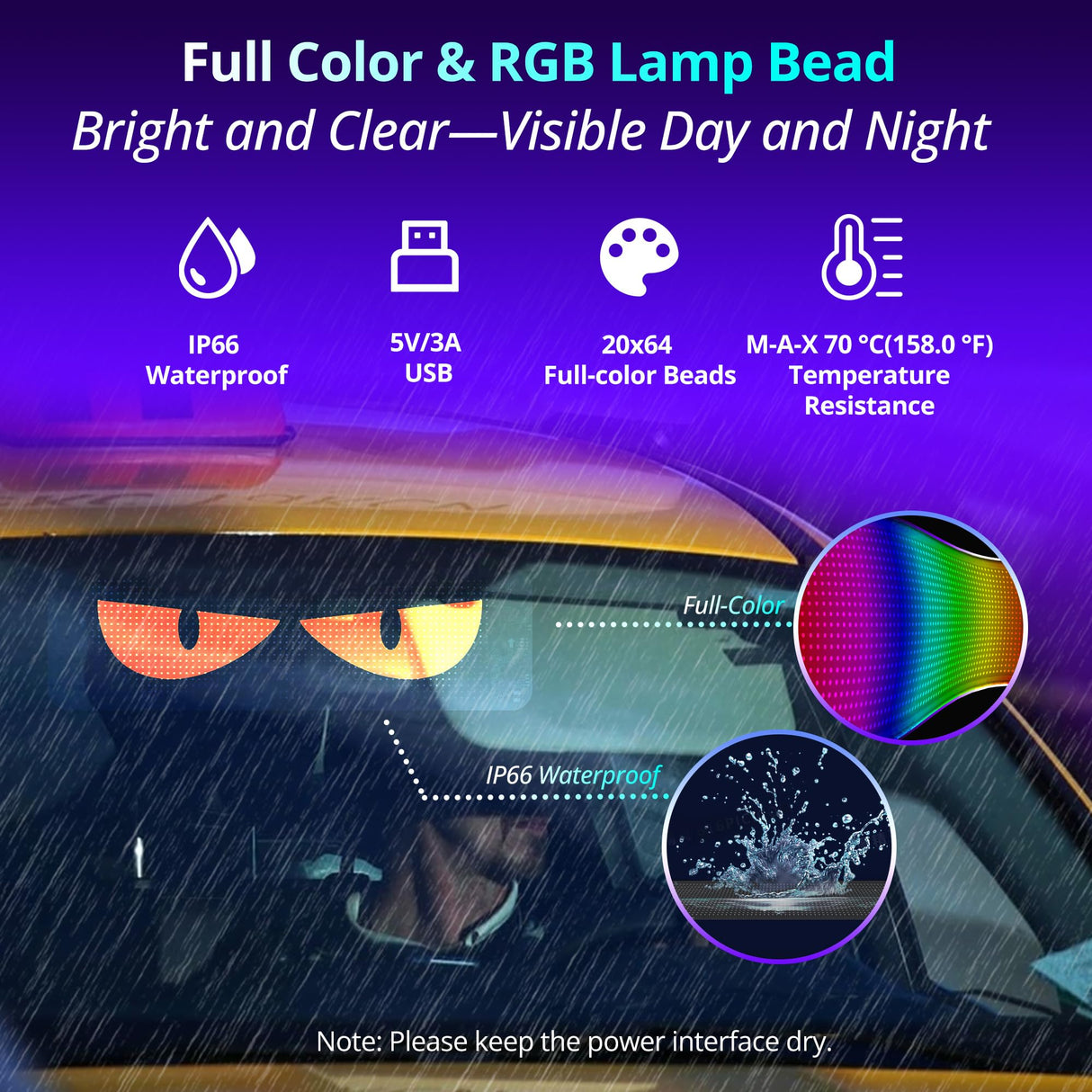 ATOTO CI-VIALD13 Scrolling Advertising LED Signs, AI Voice Control, Programmable led sign，Bluetooth APP Control，13.7" x 4"