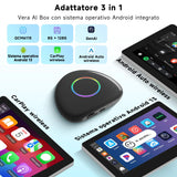 ATOTO boîtier CarPlay IA CB6 – Dongle WIFI con Mini OBD II, Android Auto y CarPlay inalámbrico, 8GB+128GB, Streaming para coche con 4G, Wi-Fi, Doble Bluetooth, USB, GPS integrado, Asistente IA, microSD, OTA