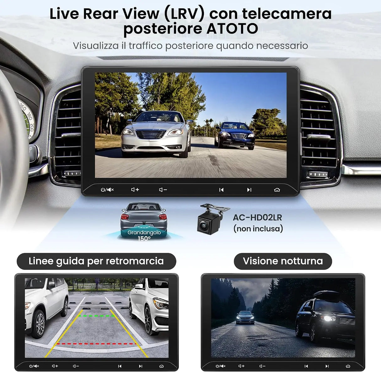 ATOTO F7G211WE Autoradio 2 DIN da 10,1", Apple CarPlay Wireless e Android Auto Wireless, Stereo Auto Touchscreen, Bluetooth, LRV, MirrorLink, Comandi al Volante, AUX, Radio FM/AM