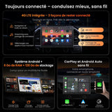 ATOTOEXCEL V10 10.1 Pouces 2 DIN & 1 DIN Autoradio Android, 6G+128G, 4G LTE/Wi-FI, Karaoké embarqué,DVR 4 canaux,DSP 32 Bandes,CarPlay&Android Auto sans Fil, BLuetooth5.4 Con aptX HD, Suivi GPS