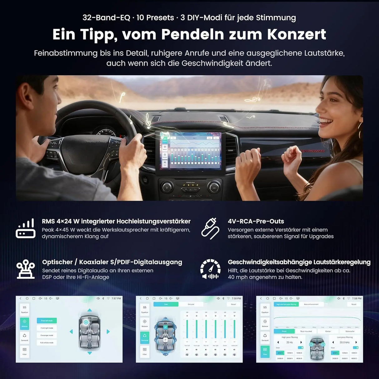 ATOTO A7G211PKL 12,95" QLED 2 DIN Radio Android, 8G+128G, 4G LTE Integrado, Wireless CarPlay & Android Auto, DSP, Navegador GPS, WiFi/BT, Entrada de Cámara 1080P