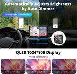 ATOTO P8 Portable Car Stereo, Wireless CarPlay & Wireless Android Auto, 7inch QLED Glare-Suppressing Touchscreen, WDR&Auto Dimmer, Bluetooth, Remote Control, AUX/FM Output, P807SD-RM
