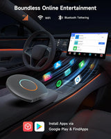 ATOTO CB6A Wireless CarPlay Adapter (2025 Upgrade) CarPlay AI Box with Plug & Play, DriveChat, GPS, Android 13, 4G LTE, Dual Bluetooth, YouTube Support, 4G+64G