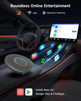 ATOTO CB6A Wireless CarPlay Adapter (2025 Upgrade) CarPlay AI Box with Plug & Play, DriveChat, GPS, Android 13, 4G LTE, Dual Bluetooth, YouTube Support, 4G+64G