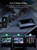 ATOTO CB4B Wireless CarPlay Adapter mit Android AI Box | Kabelloses CarPlay & Android Auto, KI-DriveChat, Netflix & YouTube, Dual-WLAN/Bluetooth, 4GB+32GB
