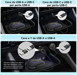 ATOTO CB6 Adaptateur CarPlay Sans Fil avec Mini OBD II – Boîtier CarPlay IA, 8 Go+128 Go Boîtier Streaming Voiture avec 4G, Double Bluetooth, USB, GPS Intégré, Assistant IA, microSD, OTA