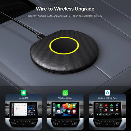 ATOTO CB6 Wireless CarPlay Adapter, 8G+128G, AI Box with AI DriveChat, GPS Tracking, Dual Bluetooth, 4G LTE (Black)