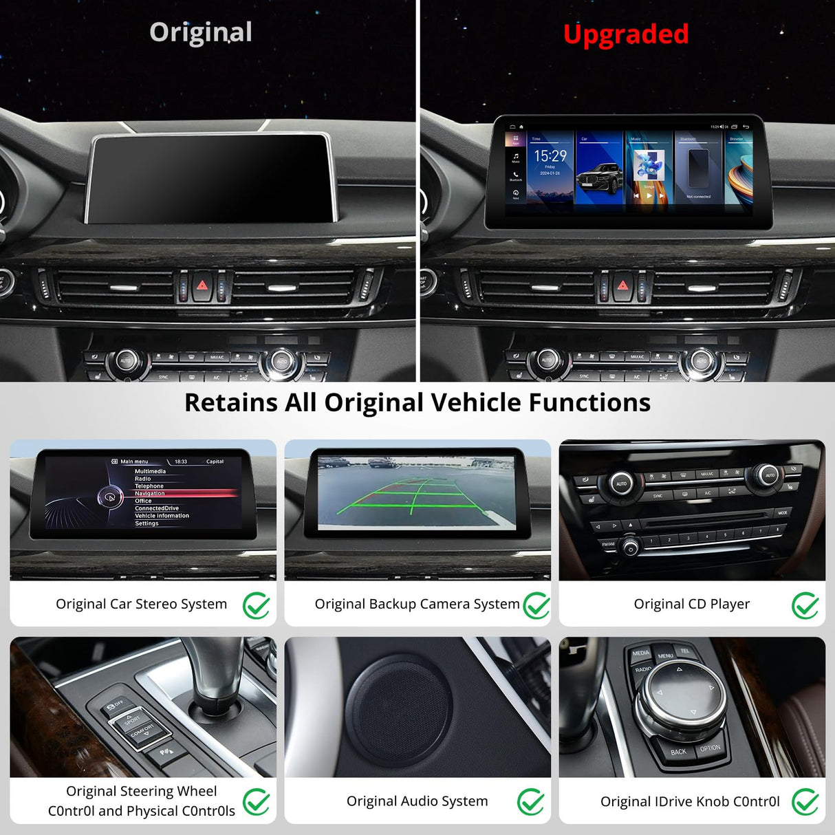 ATOTO 12,3-Zoll Autoradio CarPlay Display und Android Auto, kompatibel mit BMW X5 Serie F15 NBT-System (2014-2017), alle Originalfunktionen erhalten, GPS-Tracking, DriveChat AI, 2 Bluetooth, 4G LTE
