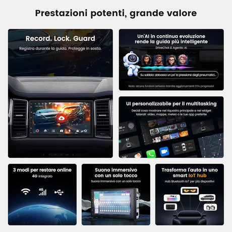 ATOTO A7G2B7PKL-S04 Autoradio 2 DIN Android 7" QLED, 4G LTE Integrato, Wireless CarPlay & Android Auto, DSP Hi-Fi con Uscita Ottica e 4V Pre-Out, SCVC, AI DriveChat, Tethering WiFi/USB, OBD2 Incluso