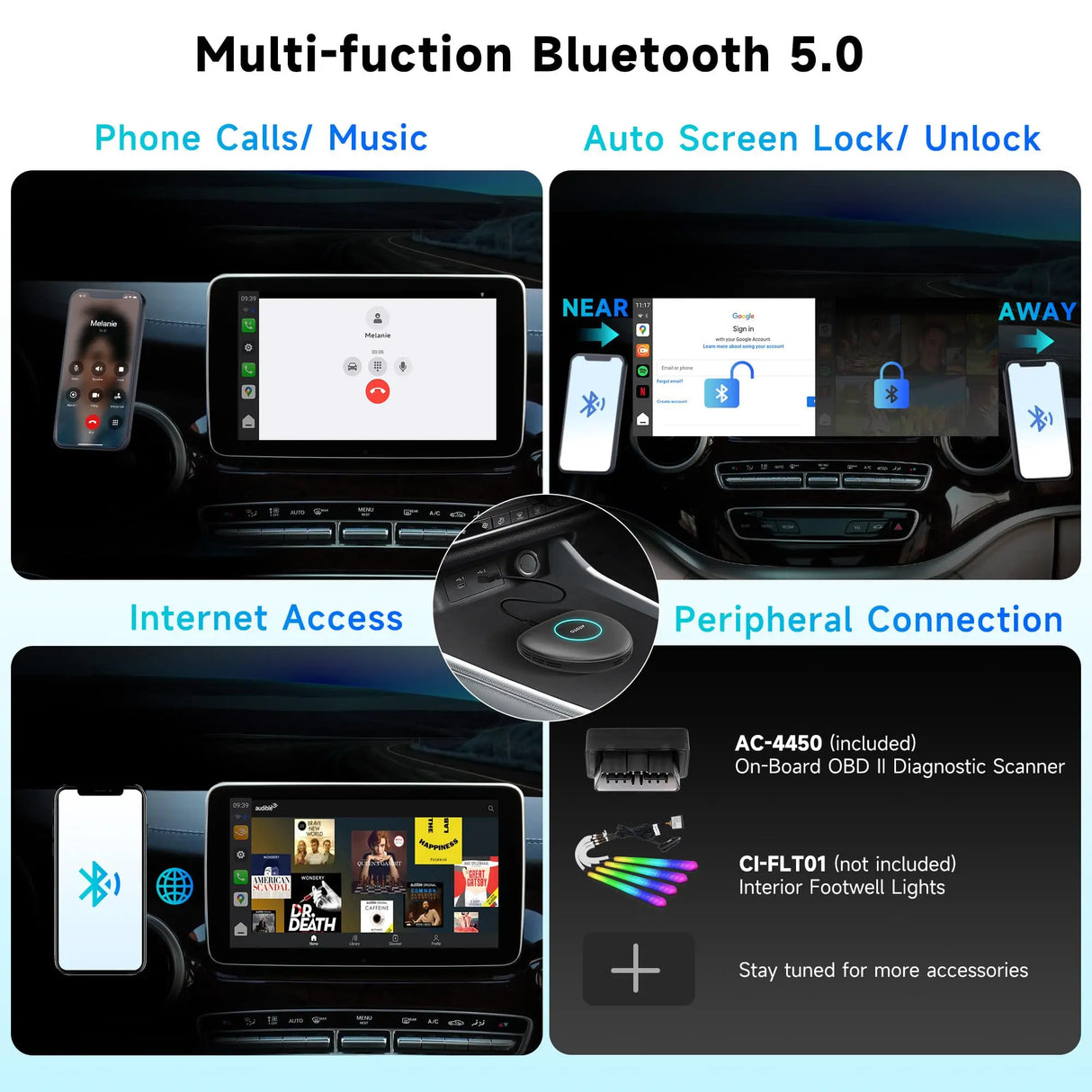 ATOTO CarWave CB6 AI Box Wireless CarPlay & Android Auto Adapter with 4G LTE, OBDII Scanner, Android OS, 4GB+64GB, Universal Car Stereo Upgrade, OTA Updates