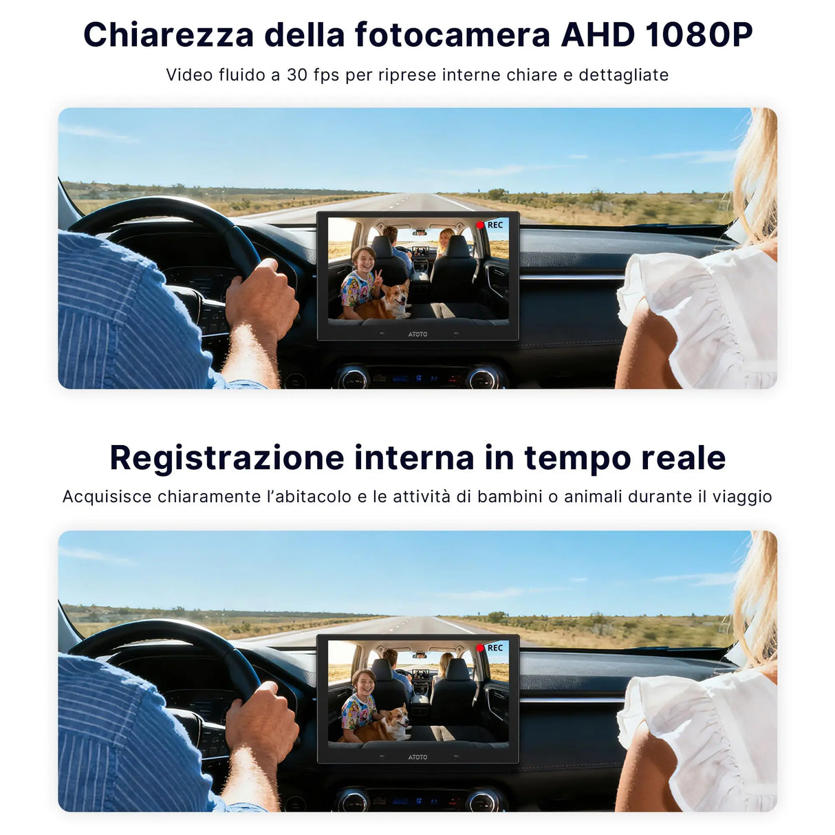 ATOTO AC-HN9CBV2 In-Cabin Front-Facing Camera, AHD 1080p, 135° Wide-Angle, Starlight Night Vision, Loop Recording, Parking Mode, V10 Series Only