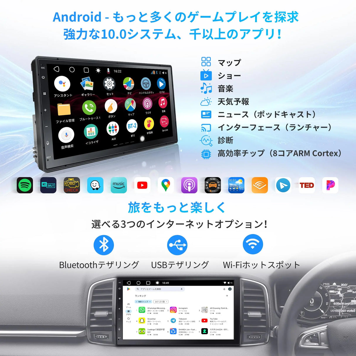 ATOTO A6PF 7インチ QLED 2DIN Android ディスプレイオーディオ カーナビ ATOTO A6PF 7インチ QLED 2DIN Android ディスプレイオーディオ カーナビ