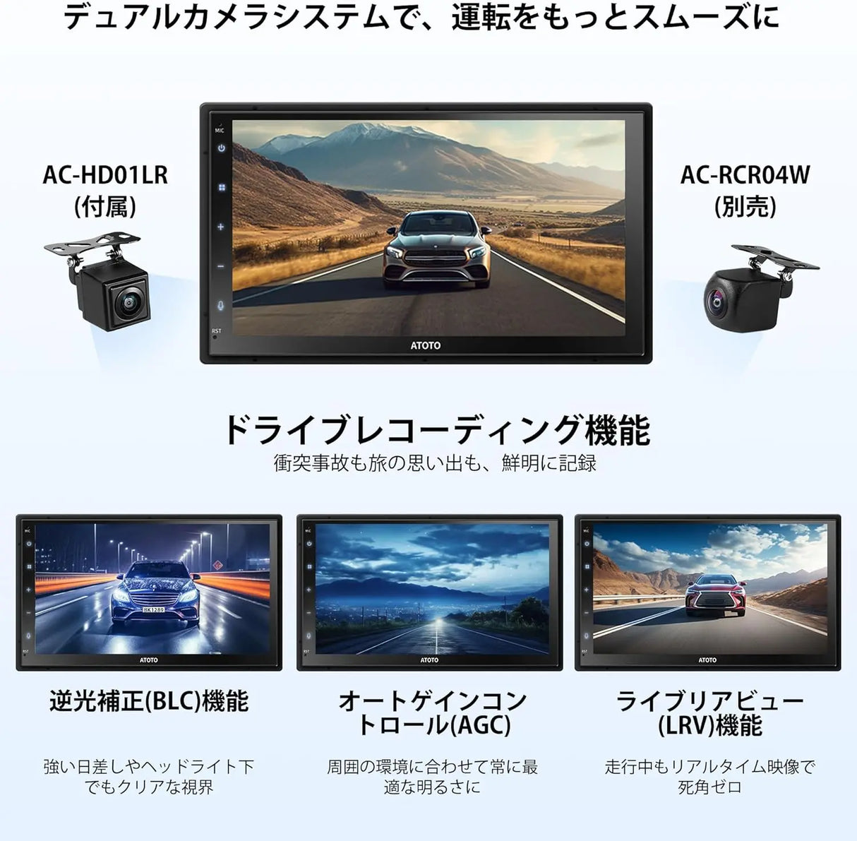 ATOTO S8MS 7型 2Din ディスプレイオーディオ バックカメラ付 LTE対応