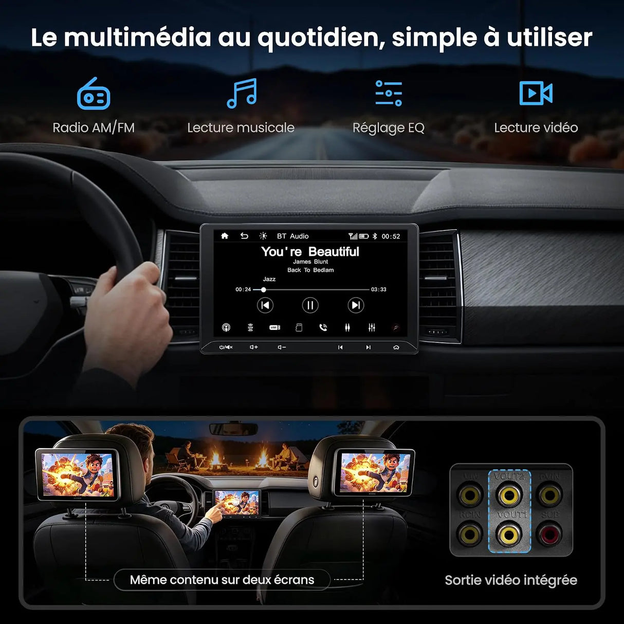 ATOTO F7G211WE 10,1 Pouces Autoradio 2 DIN avec Apple CarPlay Sans Fil et Android Auto Sans Fil, Écran Tactile HD, Bluetooth, MirrorLink, Radio FM/AM