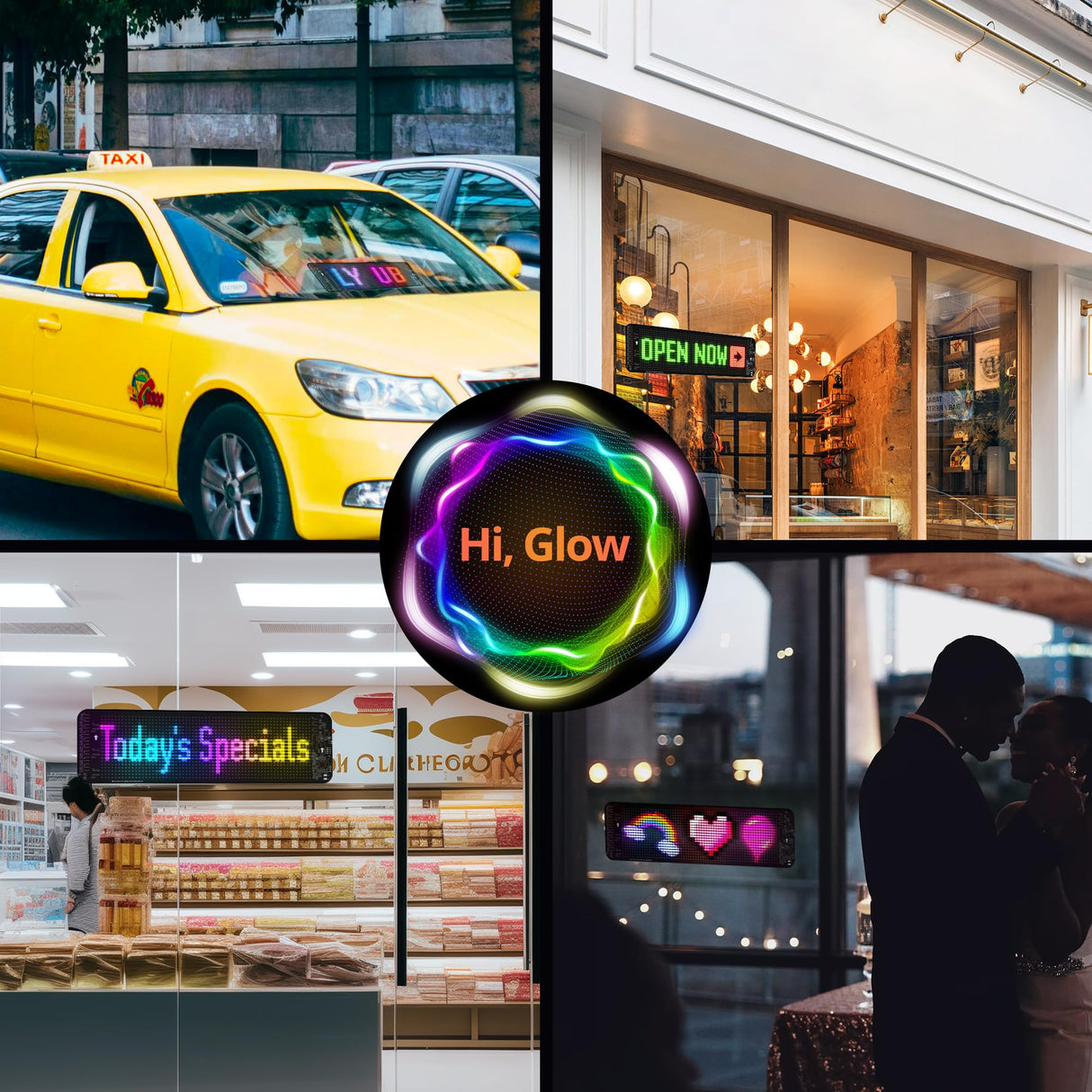 ATOTOEXCEL Programmable Led Sign for Car, 19.4'' x 4.3'' AI-Voice Control & APP Control Scrolling LED Flexible Digital Sign, Custom Text Pattern Animation, Flexible USB 5V LED Display for Car Window