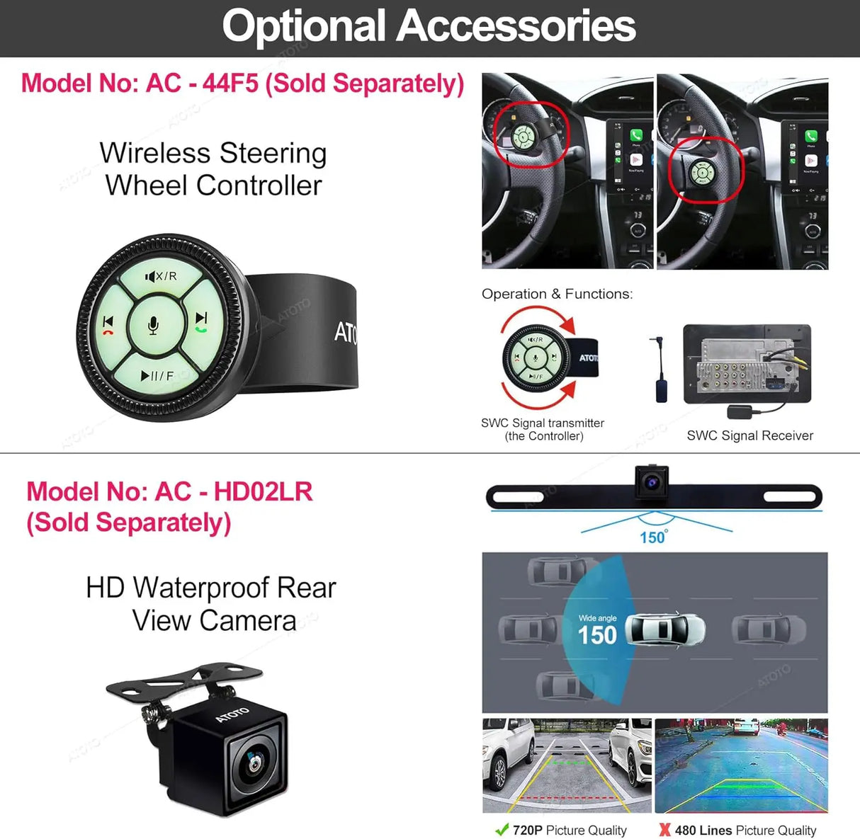 ATOTO F7G211XE 10.1 Inch Double Din Car Stereo with in-Dash Navigation, Wireless CarPlay & Android Auto, 1280×720 QLED Display, MirrorLink, Bluetooth, HD LRV, SXM Ready, Quick Charge, USB/SD (Up to 2TB)
