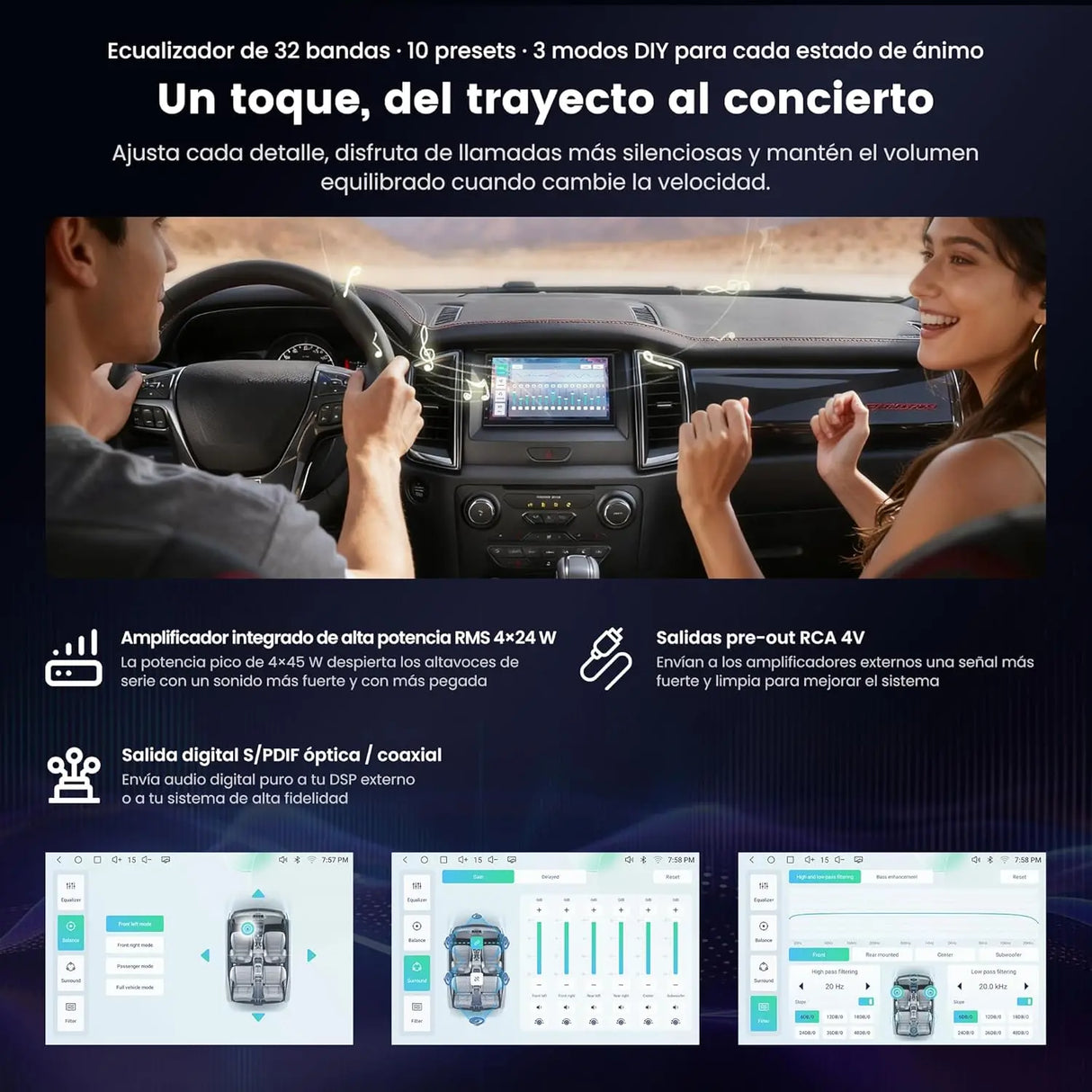 ATOTO A7G2B7PKL-S04 7'' QLED Radio Coche 2 DIN Android, 4G LTE/WiFi, CarPlay y Android Auto Inalámbrico, DSP HiFi 4V con Salida Óptica/Coaxial, Rastreo GPS, IA DriveChat, OBD2 Incluido