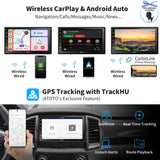 ATOTO S8 MS Android Double Din Car Stereo, 7" QLED Display, Wireless Android Auto & Wireless CarPlay, GPS Tracking, 4G+32G, Built-in 4G LTE, Dual Bluetooth, VSV& LRV, SCVC, Split Screen,S8G2B74MS