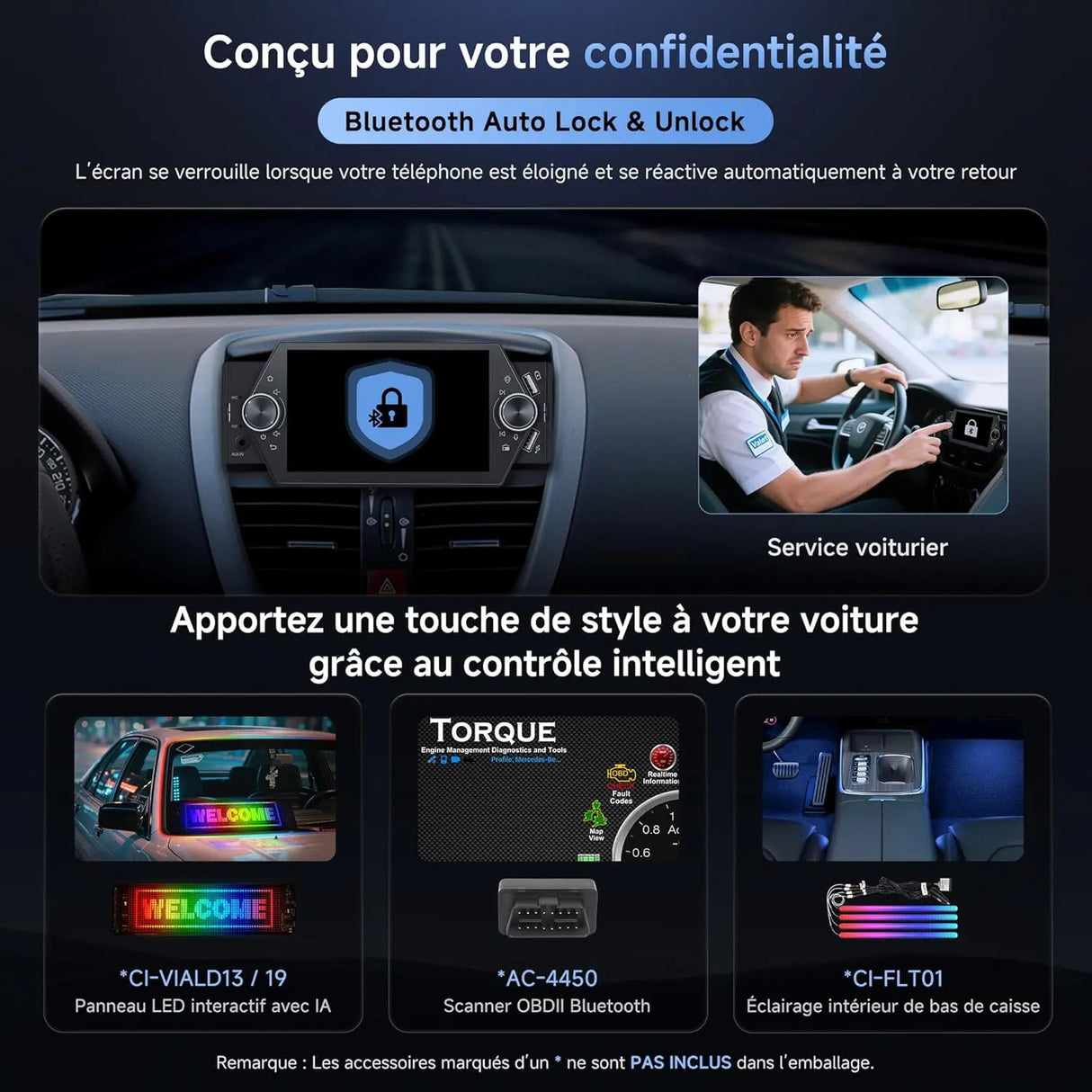 ATOTO A5LG1A5T 5" Autoradio Bluetooth Android 1 DIN avec CarPlay & Android Auto sans fil, écran tactile, Wi-Fi, USB, FM/AM/RDS, MirrorLink, commande vocale, LRV & GPS