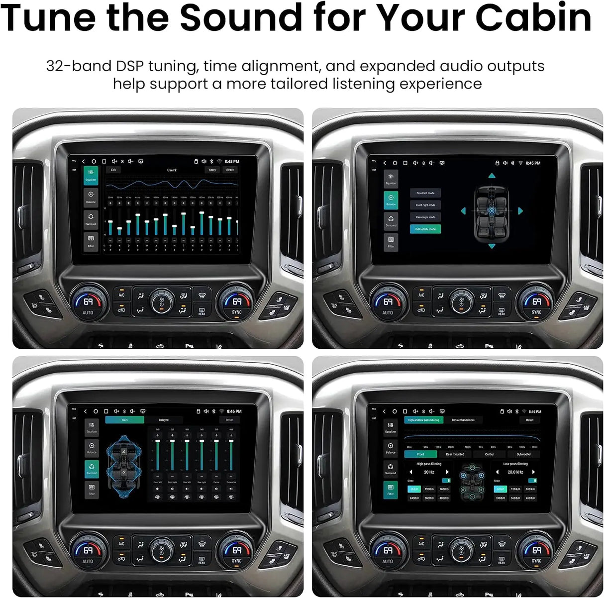 ATOTO S8LSLD10ADM 10.1" Android Car Stereo for Chevy Silverado 1500 2014–2018, Silverado 2500HD 2015–2019 & GMC Sierra, Wireless CarPlay & Android Auto, 4G LTE, QLED Display, DSP, GPS Navigation