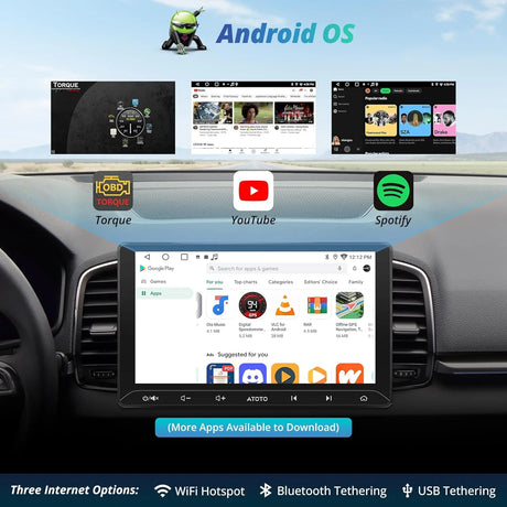 ATOTO A6G2C7PF 7" 2 DIN Autoradio – 8-Kern QLED Touchscreen, vollständig laminierter Bildschirm, Wireless Android Auto &amp; CarPlay, Bluetooth mit Mikrofon, GPS-Navigation, Sprachsteuerung