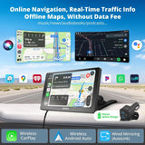 ATOTO P509SD 9″ QLED Portable CarPlay Screen with 1080P Backup Camera & Remote Control, Wireless CarPlay & Android Auto, GPS Navigation, MirrorLink & AUX/FM Output