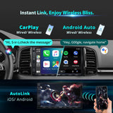 Double Din Car Stereo with Wireless CarPlay & Android Auto, 7 inch QLED CarPlay Screen for Car, SXM Ready, Quick Charge, Bluetooth Car Radio with Live Rear View, MirrorLink, USB/AUX/SWC, F7G2A7-XE-N