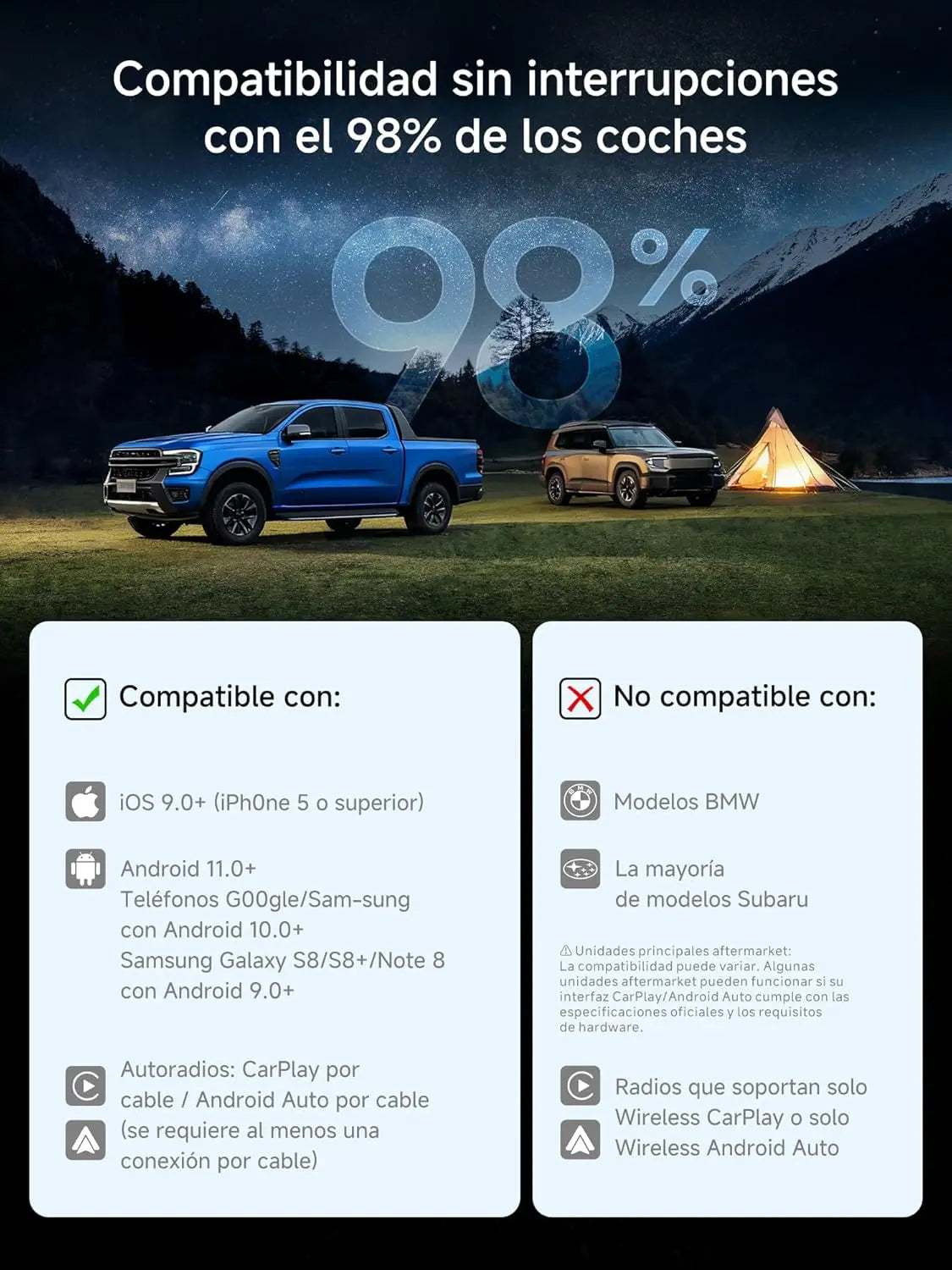 CB4A Adaptateur sans fil CarPlay 2 Go + 16 Go Magic Box