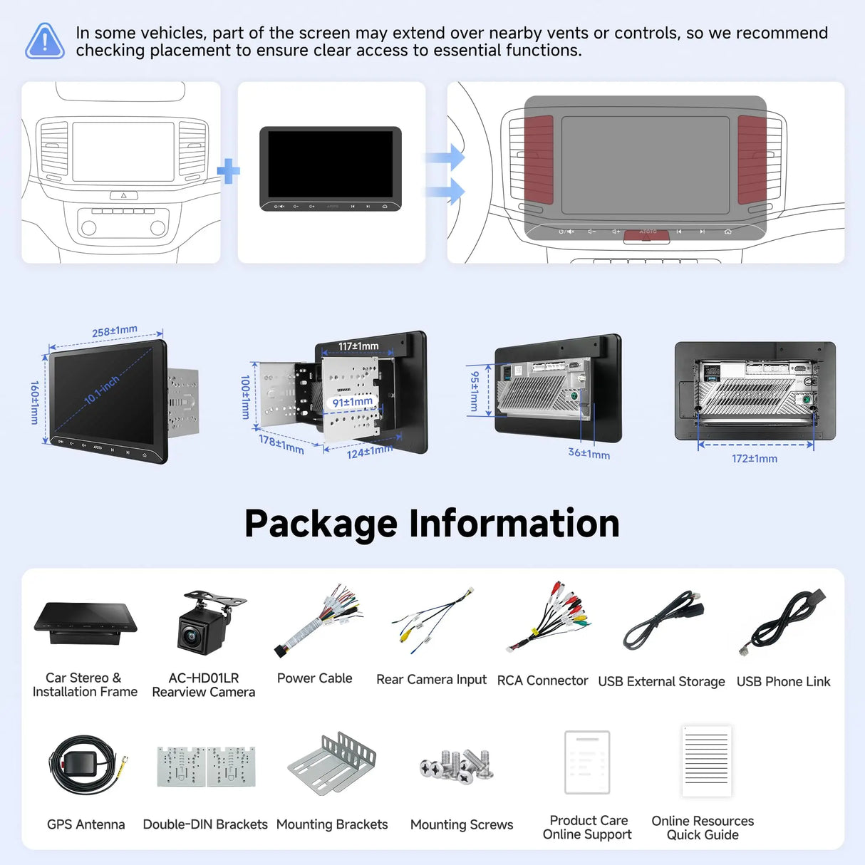 ATOTO A5LG211T 10.1" Android Double DIN Car Stereo with AHD Backup Camera, Wireless CarPlay & Android Auto Touchscreen, WiFi/BT/USB Tethering, 24-Band EQ DSP & Amp, MirrorLink, 2G+32G
