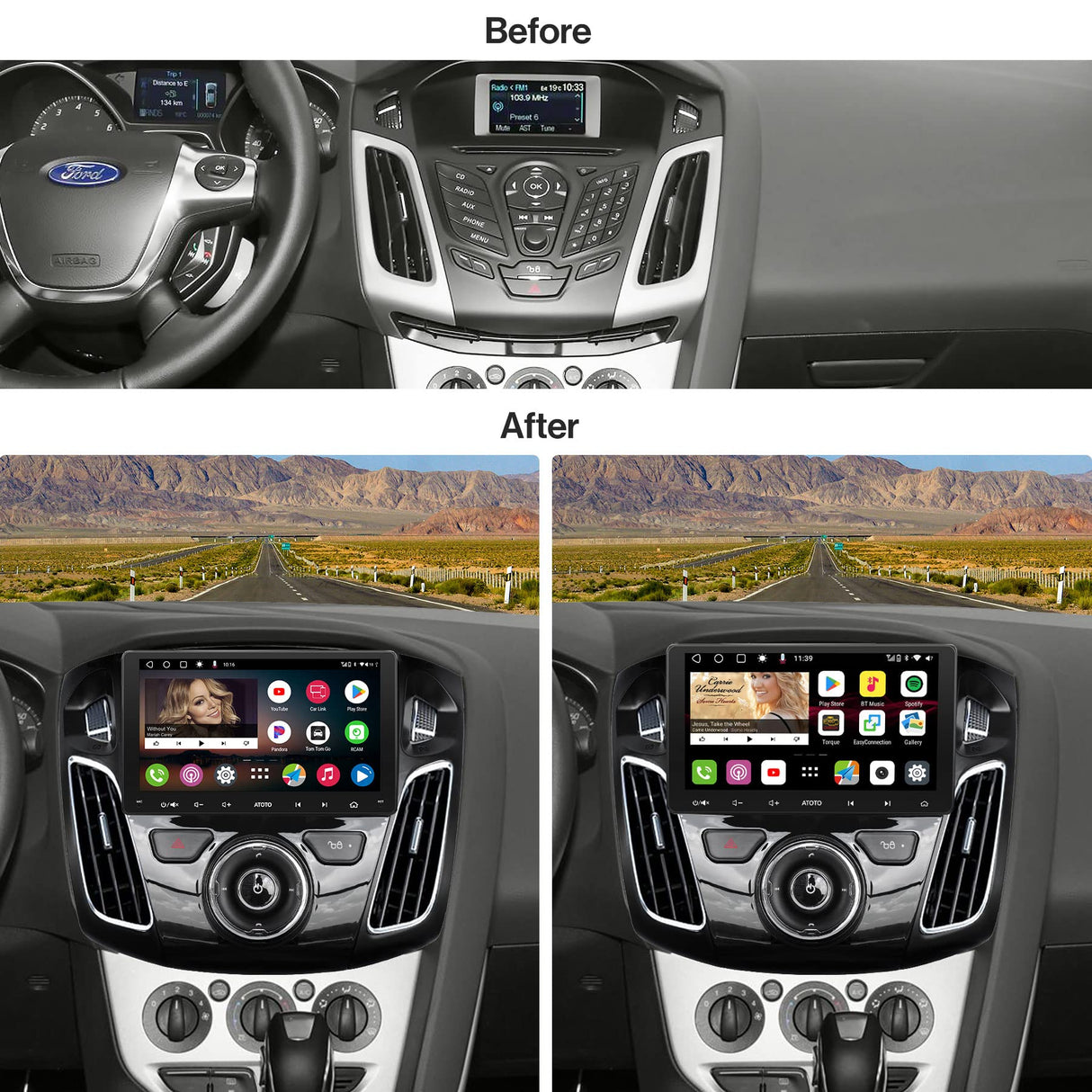 YOFUNG AC-FDFS06X-ST Dash Installation Mounting Kit for Ford Focus 2012–2014 – Only Compatible with ATOTO IAH09D Car Stereo