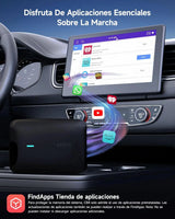 ATOTO CB4B Dongle WIFI – Dual Bluetooth, Tarjeta TF 128GB, 4G+32G, Netflix/YouTube, Adaptador CarPlay Inalámbrico, Android TV Box con AI DriveChat, Negro