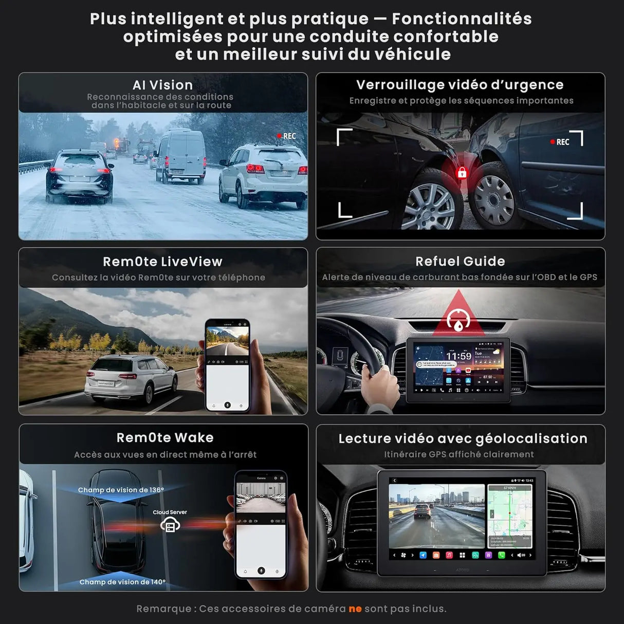 ATOTO X10DG2B7E Autoradio 2 DIN 7 Pouces, QLED, 8+128G, Microphone Double et Entrée Caméra, CarPlay & Android Auto sans fil, 4G LTE, Assistant vocal IA, Suivi GPS, DAB, Bluetooth, LRV, Entrée HDMI