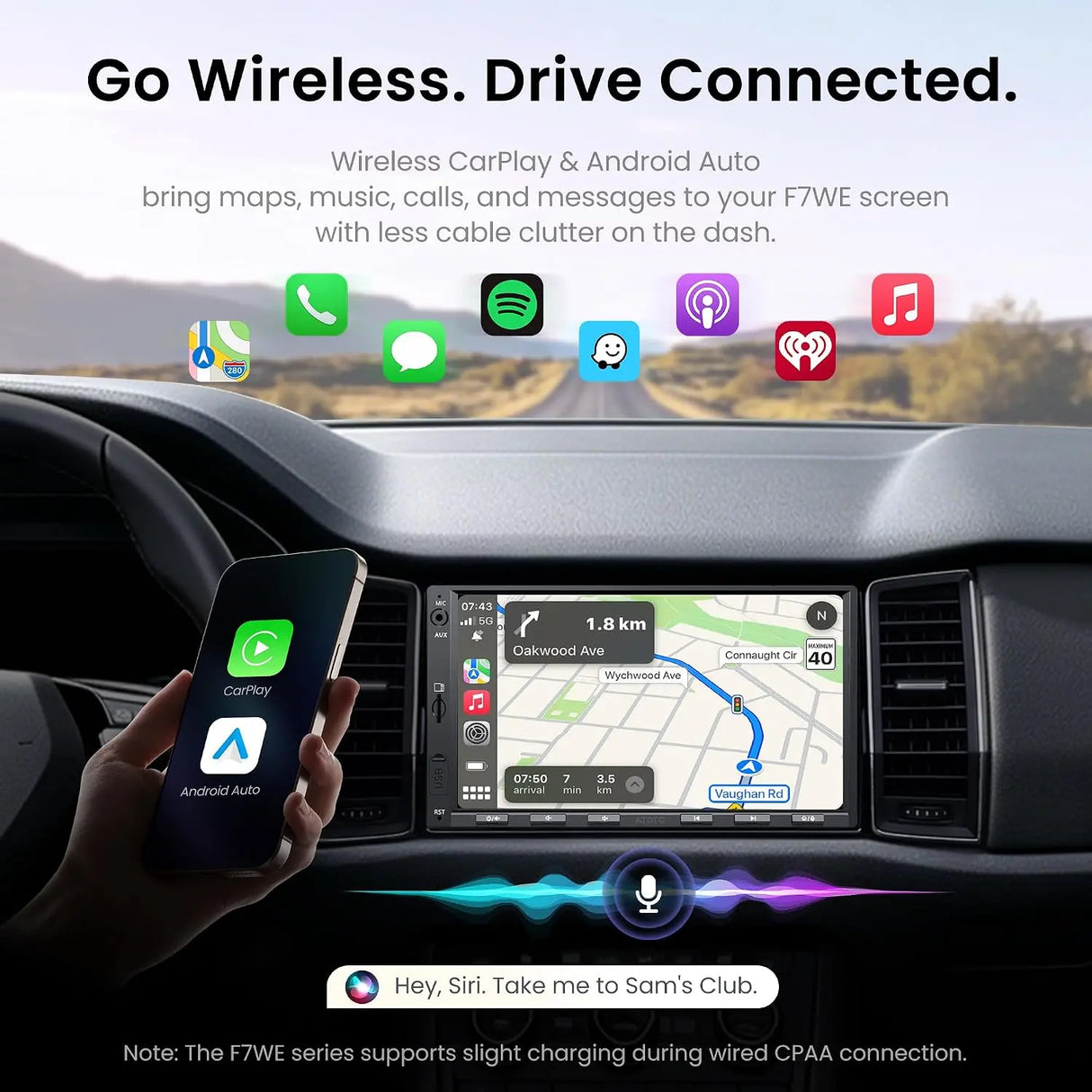 [Upgrade] ATOTO F7G2A7WE-S01 7" Double Din Car Stereo with HD LRV Camera, Wireless CarPlay, Wireless Android Auto, Touchscreen, Bluetooth, Phone Mirroring, USB Video & Audio