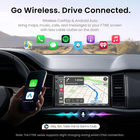 [Upgrade] ATOTO F7G2A7WE-S01 7" Double Din Car Stereo with HD LRV Camera, Wireless CarPlay, Wireless Android Auto, Touchscreen, Bluetooth, Phone Mirroring, USB Video & Audio