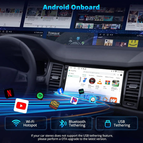 ATOTOEXCEL A5L Autoradio 2 din Android - 7 Pollici 1280 x720 IPS CarPlay senza fili e Android Auto senza fili, Autoradio Android con OBD2, EQ a 24 bande, 2+32G, Tethering de WiFi/BT, FM/USB/TF