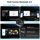 ATOTO CB6 AI Bluetooth CarPlay Adapter with OBDII Scanner, 8GB RAM, 128GB Storage, 4G LTE, GPS Navigation, Mirror Link, Voice Control, Bluetooth, OTA Updates