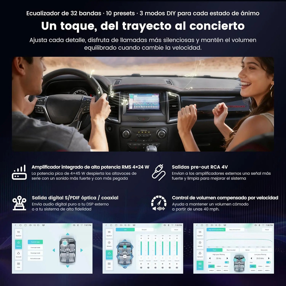 ATOTO S84G2B7P 7" Autoradio Android 2 DIN, CarPlay et Android Auto sans Fil, Écran Tactile, DSP Hi-Fi avec Sorties 4V, Chat IA, Suivi GPS, WiFi/Bluetooth/USB, 4G+64G