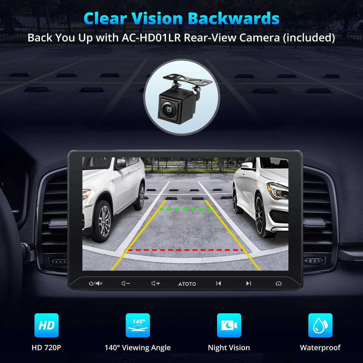 ATOTOLIFE A5L 10inch 2G+32G Android Double Din Car Stereo with Backup Camera, Wireless CarPlay & Android Auto in-Dash Navigation, WiFi/Bluetooth/USB Tethering, DSP/FM/AM, MirrorLink, AI Dialogue