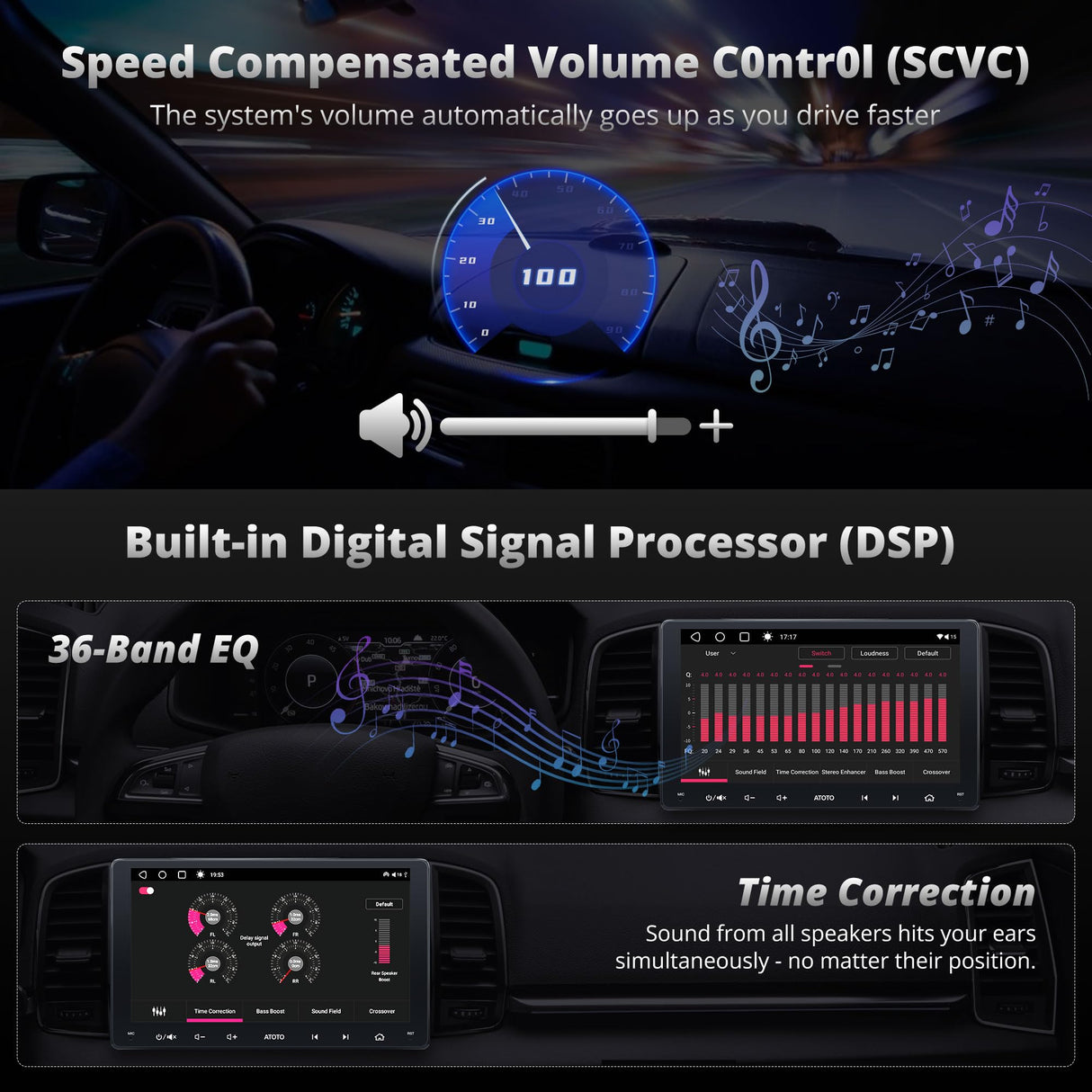 [4G LTE] ATOTOZONE A6PL 9" Autoradio 2 Din Android 8 Core 4G+64G, 1280*720 QLED Touchscreen, CarPlay &amp; Android Auto Wireless, Doppio Bluetooth, MirrorLink, Tethering WiFi/BT/USB, DSP/FM/RDS/GPS