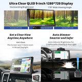 ATOTO 9" GPS Per Auto – Telecamera Retrovisiva HD 1080P, QLED Android Autoradio Portatile, 4G+32G, CarPlay e Android Auto Senza Fili, 4G LTE, 2 Bluetooth, HDMI Supportato, Tracciamento GPS