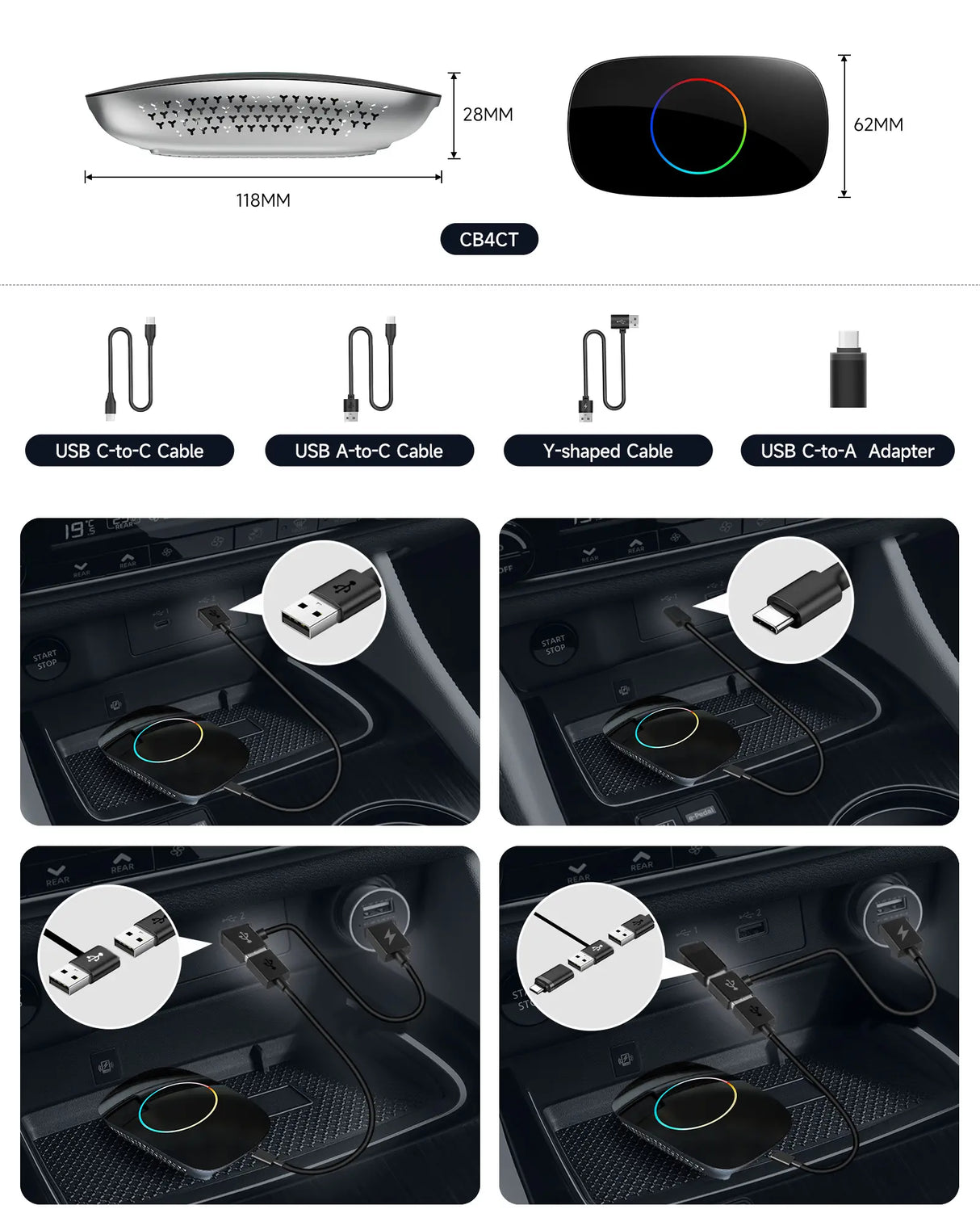 Wireless CarPlay Adapter, Magic AI Box with HDMI Output