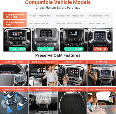 ATOTO S8SLD10ADM 10.1" Android Double Din Car Stereo for 2014–2018 Chevy Silverado & GMC Sierra (1500/2500/3500 & 2019 Classic), Wireless CarPlay/Android Auto, 4G+32G, 4G LTE, DSP, 32-Band EQ